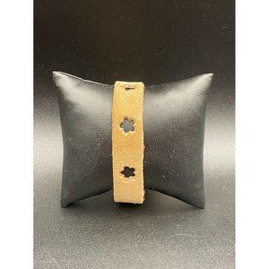 Gerson Brown Leather Strap Velcro Closure Bracelet Length 8.50 Inches